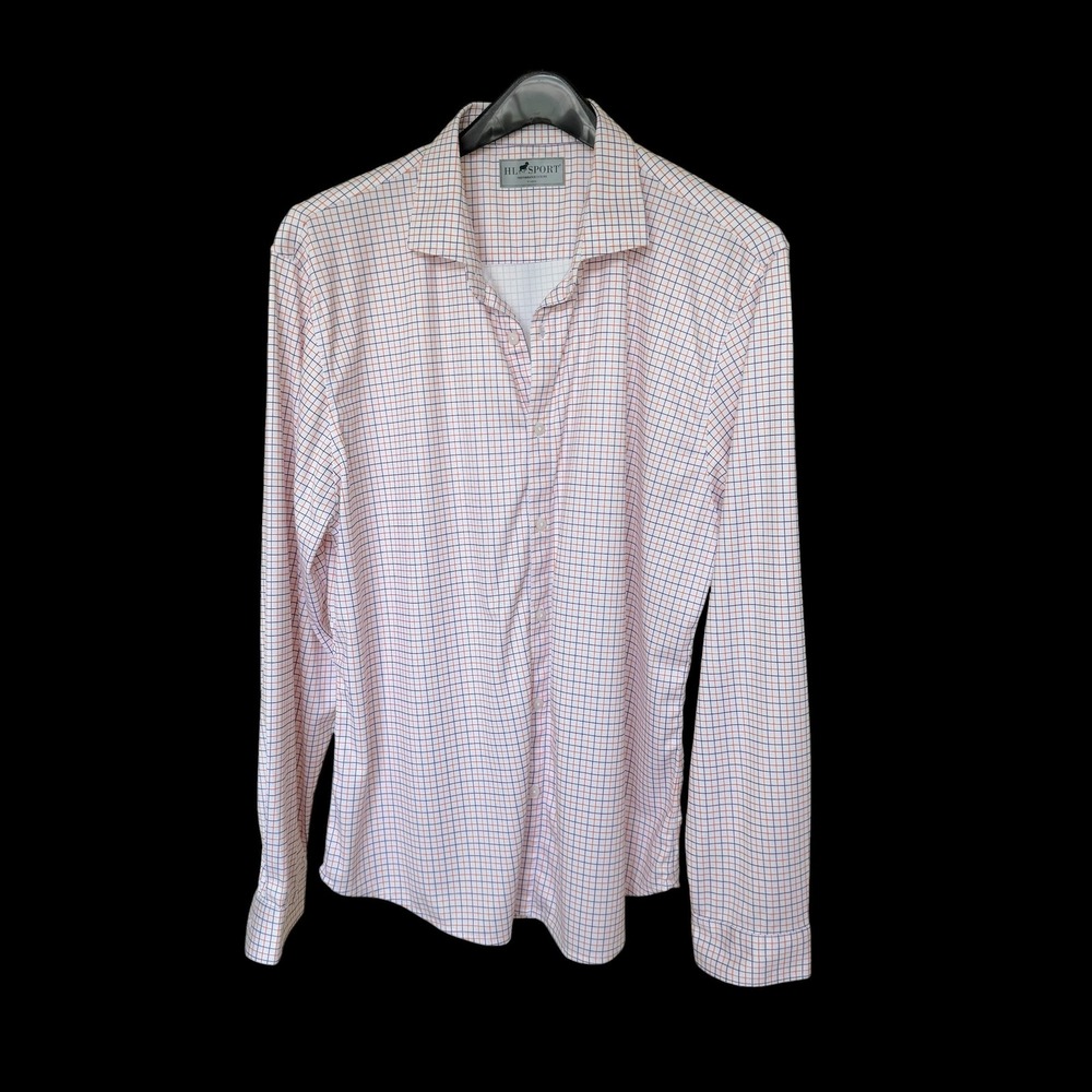HL Sport Performance Luxury Shirt XL Tailored Fit Orange Purple Check XL